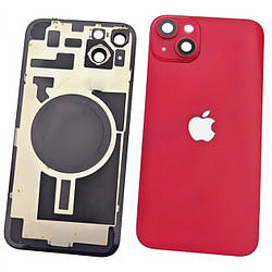 Задня кришка (скло) iPhone 14 red (оригінал завод) у зборі на рамці