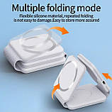 Бездротова магнітна зарядна станція 3 в 1 MagSafe із швидкою зарядкою для iPhone Apple Watch AirPods складана мультизарядка, фото 4