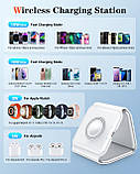 Бездротова магнітна зарядна станція 3 в 1 MagSafe із швидкою зарядкою для iPhone Apple Watch AirPods складана мультизарядка, фото 10