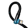 Кабель зарядний Baseus USB — Lightning MVP 2 кутовий 2.4 А 2 м Black/Blue (CAVP000121), фото 4