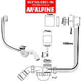 Сифон автомат для ванни квадратний хромований HC31SQ-CBS1-1M McALPINE, фото 2