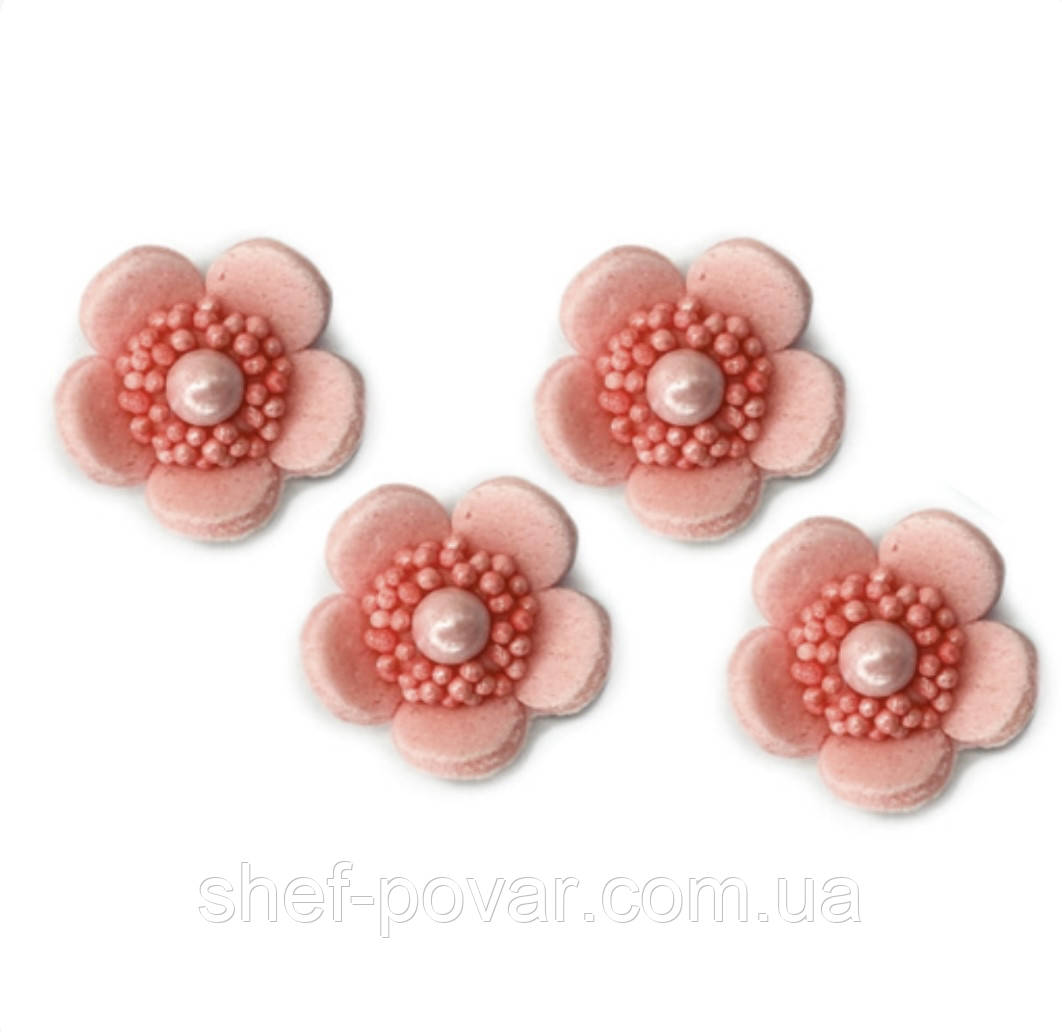 Квіточки весняні "Рожеві" кондитерський декор ТМ «Добрик» 80 штук