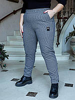 Серые женские кашемировые универсальные брюки на каждый день батал с 50 по 60 размер