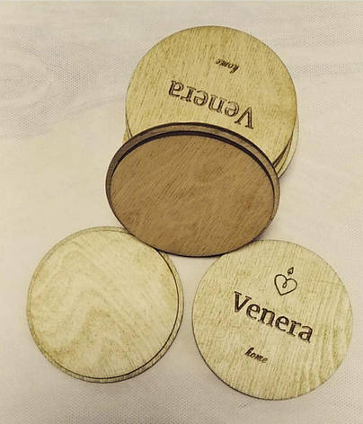 Дерев'яні кришечки на склянку з вашим логотипом, фото 1