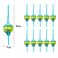 Трубочки для напитков тематические праздничные Губка Боб 26 см 10 шт