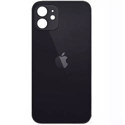 Задня кришка (скло) iPhone 12 black (big hole)