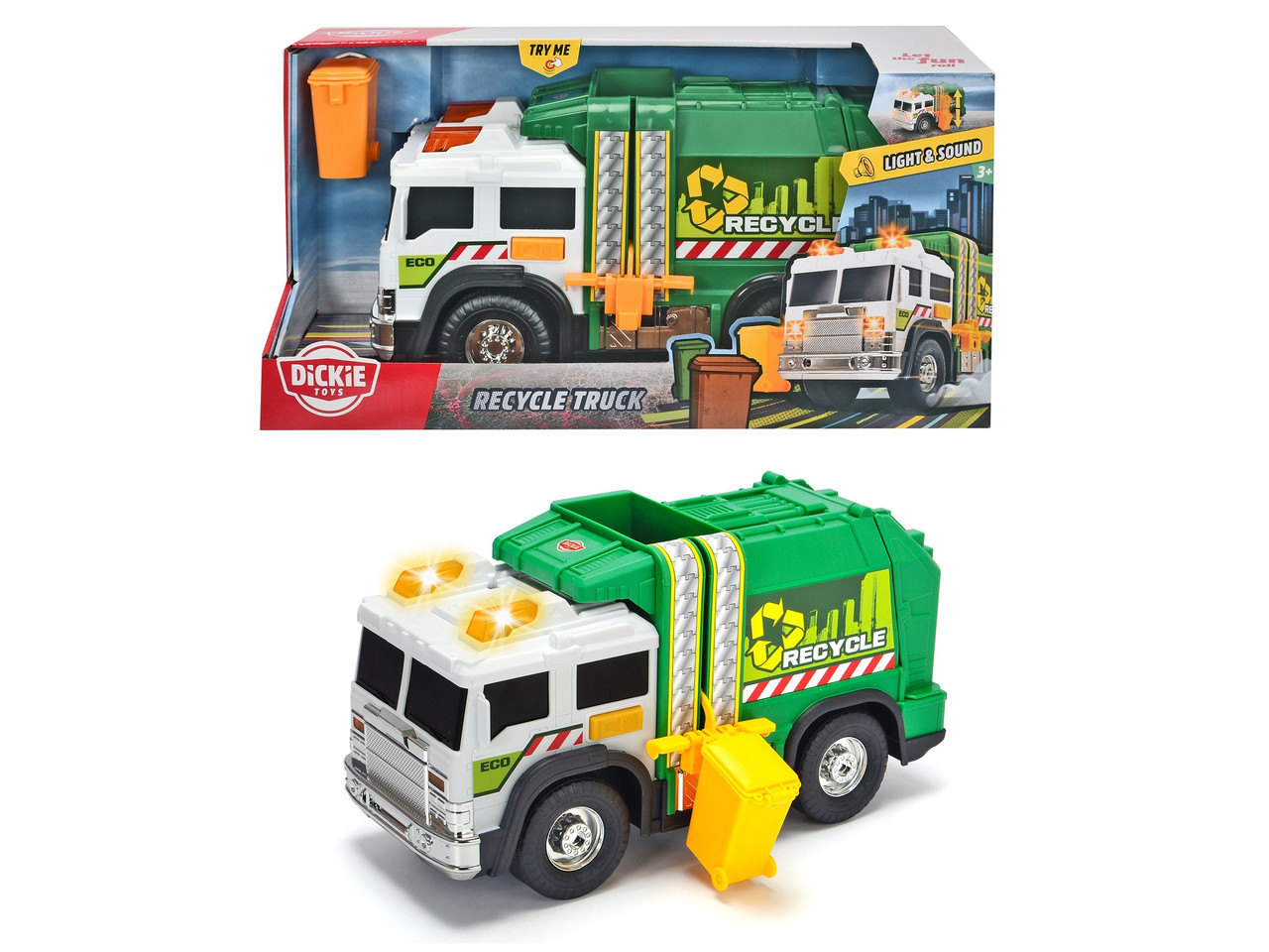 Машинка Dickie Toys Сміттєвоз з баком зі світловими та звуковими ефектами (3306006)