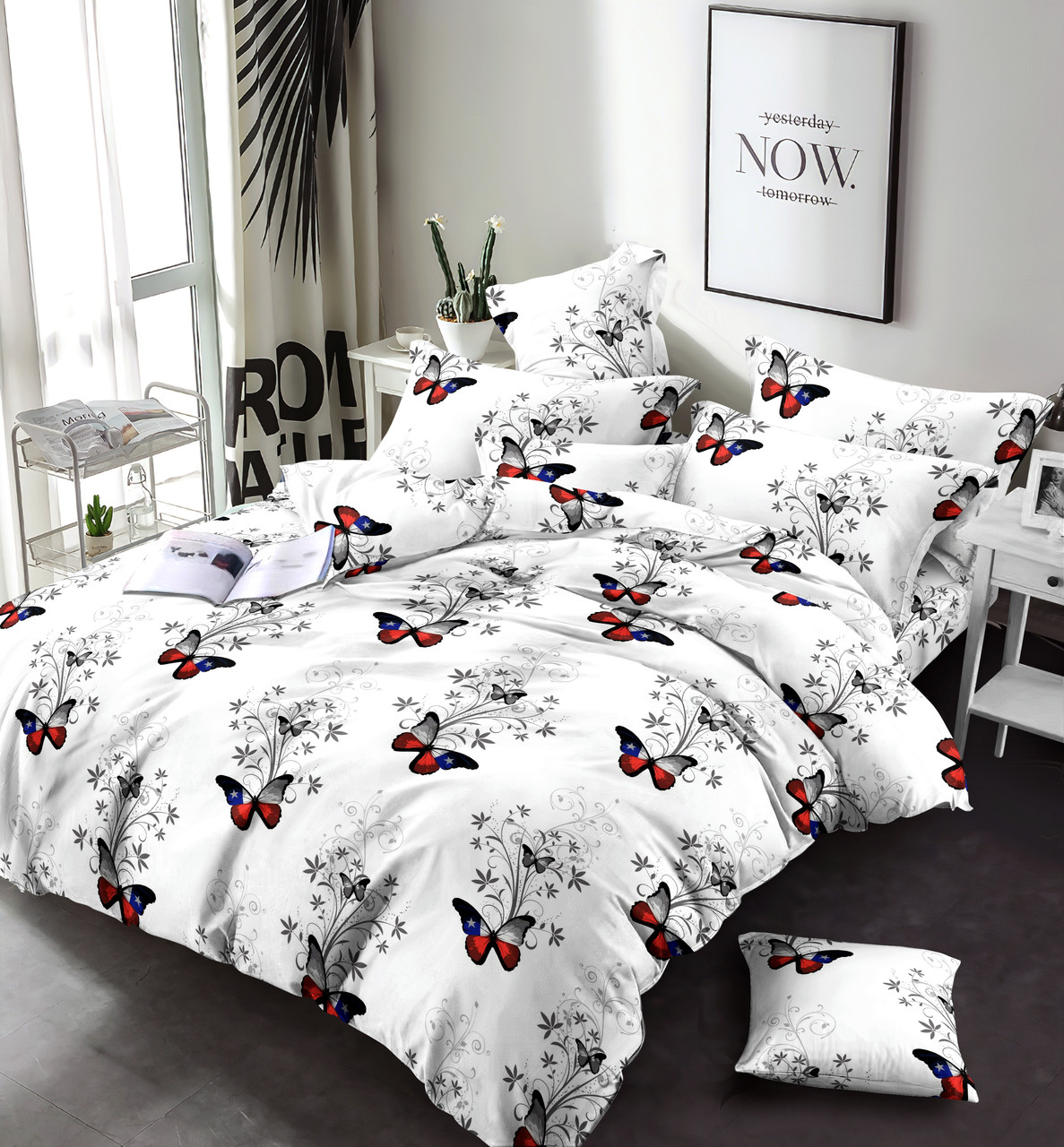 Набір постільної білизни Бязь Голд Люкс №бл450 Євро 220х240 на кнопках, фото 1