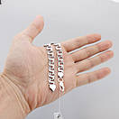 Срібний браслет чоловічий бісмарк масивний. Широкий – 8 мм Довжина 24 см, фото 3