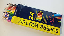 Набір кольорових олівців MARCO SUPERB WRITER / 4100-24CB / марко / 24 кольори