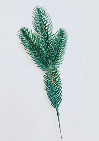 Гілка ялини лита голуба 20см для новорічного декору, фото 1