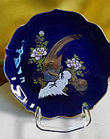 Настенная декоративная синяя тарелка с изображением птиц, Китай