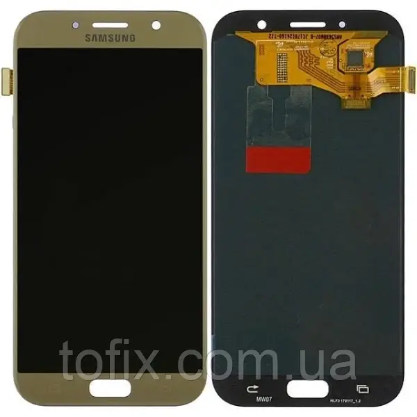 Дисплей для Samsung Galaxy A7 (2017) A720, модуль у зборі (екран і сенсор), золотистий, OLED