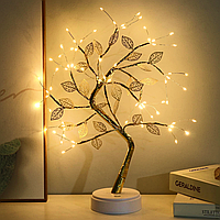 Настольный светильник от USB, 50 см, 36LED, Дерево бонсай DIY Auelife, Теплый белый / Светильник на батарейках