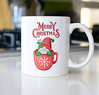 Новогодняя кружка с принтом Merry Christmas 330 мл, чашка на подарок с прикольной надписью Mr