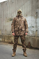 Тактический зимний костюм + Баф пиксель ВСУ. Военная зимняя форма софтшелл softshell. Армейский костюм -20.