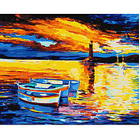 Картина по номерам Морская тематика, Море "Оранжевый штиль" Идейка KHO2711 40х50 см от STOP STRESS