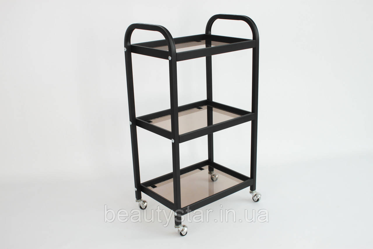 Візки для салонів краси чорна столик майстра R-20 black етажерка для лешмейкера, фото 1