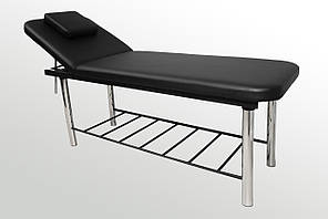 Стаціонарний масажний стіл кушетка для депіляції косметологічна для масажу татуажу ST_ KM-04_black