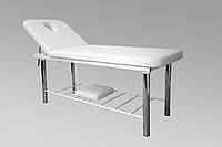 Стаціонарні кушетки масажні косметологічні столи для масажу тапчан KM-04 Біла