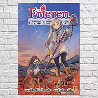 Картина на холсте "Фрирен, провожающая в последний путь, Frieren: Beyond Journey's End", 60×40см