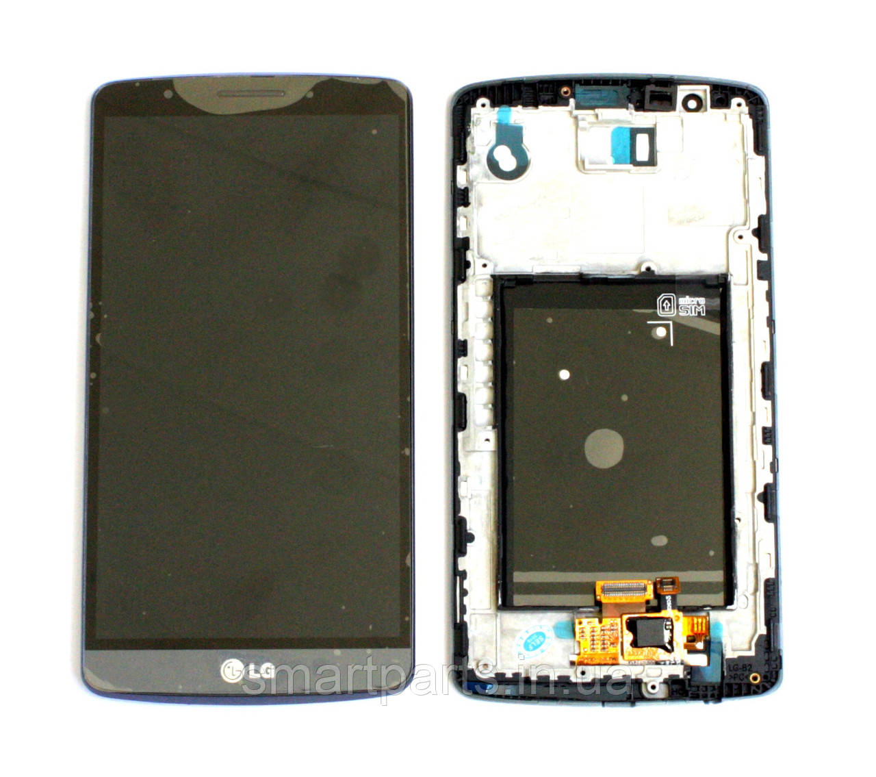 Дисплей LG D855/D858/D859 Optimus G3/D856/D850/D851/LS990/VS985 у зібраному з сенсором та рамкою grey
