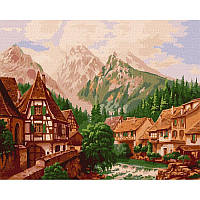 Картина по номерам Пейзаж, Природа "Городок в горах" ©Сергей Лобач Идейка KHO2880 40х50 см