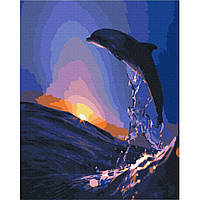 Картина по номерам Животные "Закат дельфина" BS5186 Brushme 40х50 см от STOP STRESS