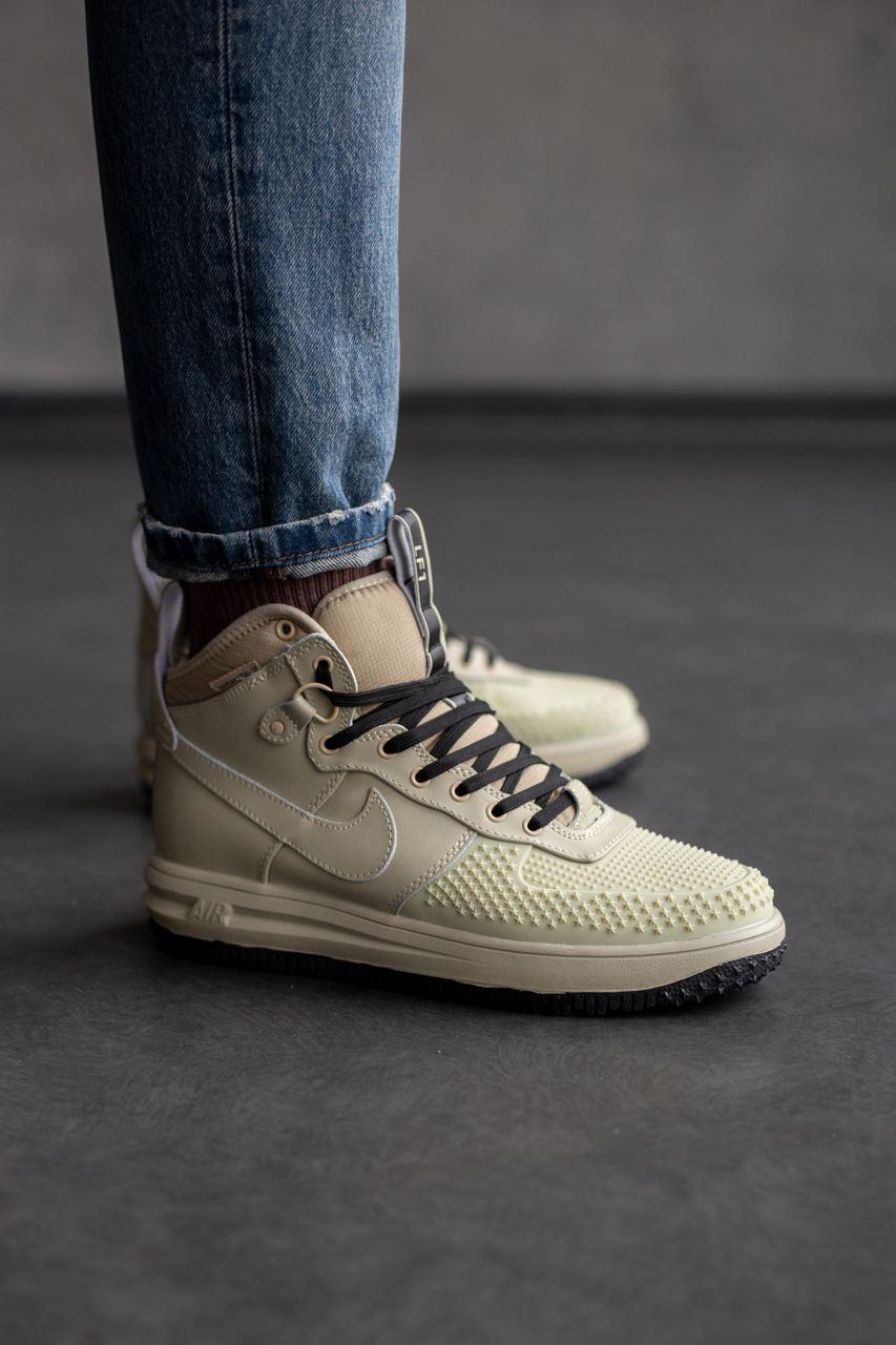 Кросівки чоловічі бежеві зимові Nike Lunar Force 1 Duckboot Beige Winter Termo (14489)