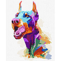 Картина по номерам Животные, Собаки "Доберман поп-арт" Идейка KHO4305 40х50 см от STOP STRESS
