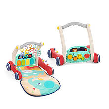 Дитячий Багатофункціональний Розвиваючий Килимок Ходунки 2в1 з Музикою + Знімне Піаніно + Брязкальця для Самих Маленьких