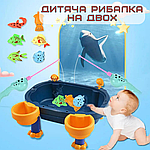Дитячий Розвивальний Ігровий Набір Риболовля на Магнітах Інтерактивна з двома Вудочками 24 Предмети Синя, фото 2