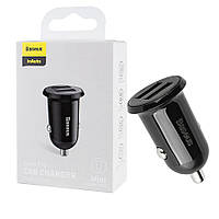 Автомобильное зарядное устройство Baseus Grain Pro Car Charger Dual USB 4.8A Black