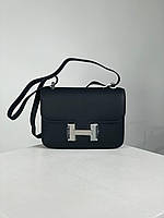 Женская сумка Hermes Constance 23 Epsom Calf Black/Silver (черная) актуальная стильная деловая сумка KIS99170