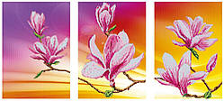 Схема для вишивання бісером триптих Цвітіння магнолії 1