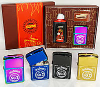 Зажигалка бензиновая в подарочной коробке "Jack Daniels" (Бензин / Кремень / Фитиль) JIANTAI HL-454