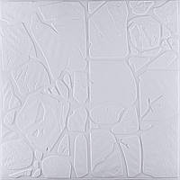 Go 3D панель стеновая мягкая самоклеющаяся декор Зд самоклейка обои камень деко белый 700x700x6мм (013-6)