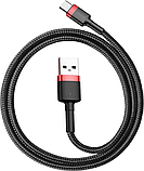 Кабель Baseus Cafule USB for Type-C 3A 0.5m red black (CATKLF-A91), фото 5