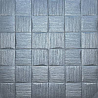 Go 3D-панель стінова м'яка самоклейна декор «Будинок самоклейка» шпалери срібні рвані кубики 700x700x8мм
