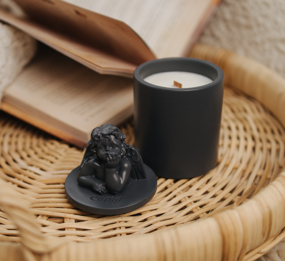 Аромасвічка CUPID SANTAL GRAFITE 100% WOOD WAX 165g 35h NAC 1034GF, фото 1