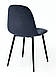 Стілець дизайнерський велюровий синій обідній м'який у стилі лофт Квест на чорних ніжках для кухні Мікс Меблі, фото 2