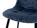 Стілець дизайнерський велюровий синій обідній м'який у стилі лофт Квест на чорних ніжках для кухні Мікс Меблі, фото 7