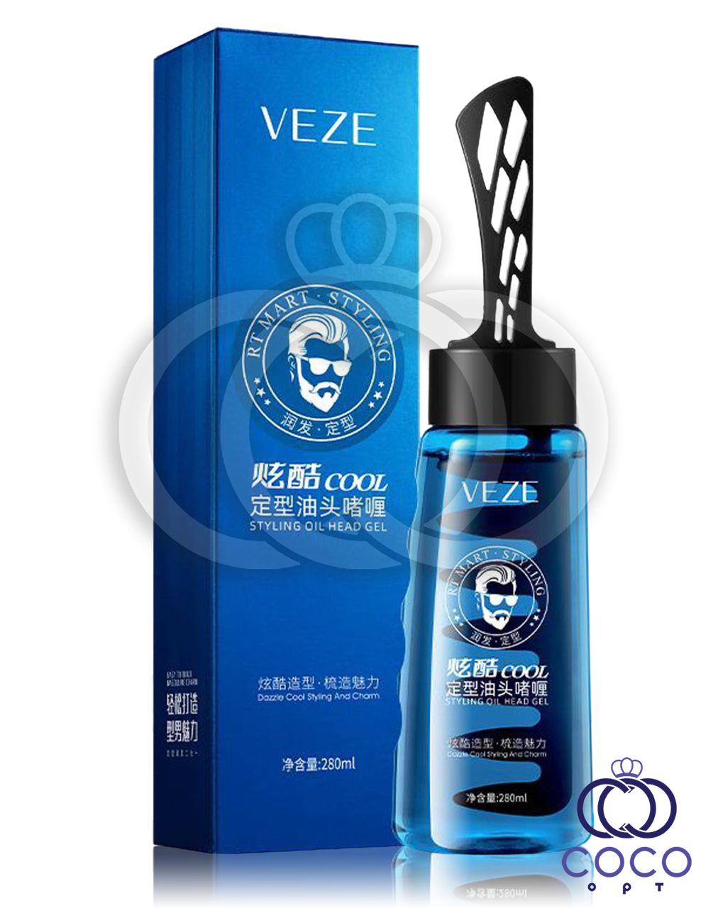 Гель-стайлінг для укладання волосся й бороди VEZE Cool Styling Oil Head Gel 280 ml