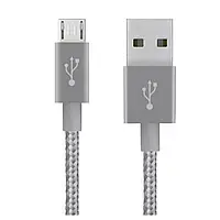 Кабель Belkin Mixit Metallic USB-microUSB, 1.8 м Grey (F2CU021bt06GYTM)