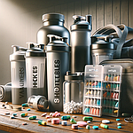 Шейкери, пляшки, таблетниці