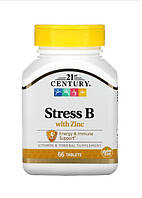Комплекс витаминов B 21st Century, Stress B с цинком 66 таблеток