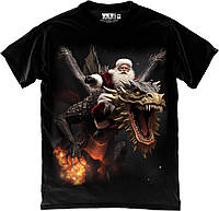 Футболка чорна - Santa Riding Fire Dragon 9000256-black