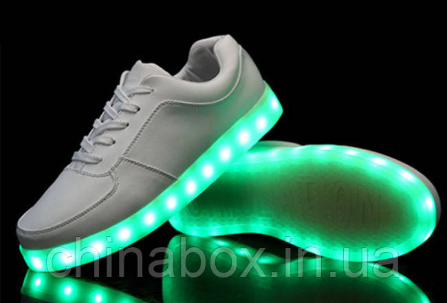 Светящиеся кроссовки Ledcross с LED подсветкой на шнурках White style - фото 3 - id-p2037152607