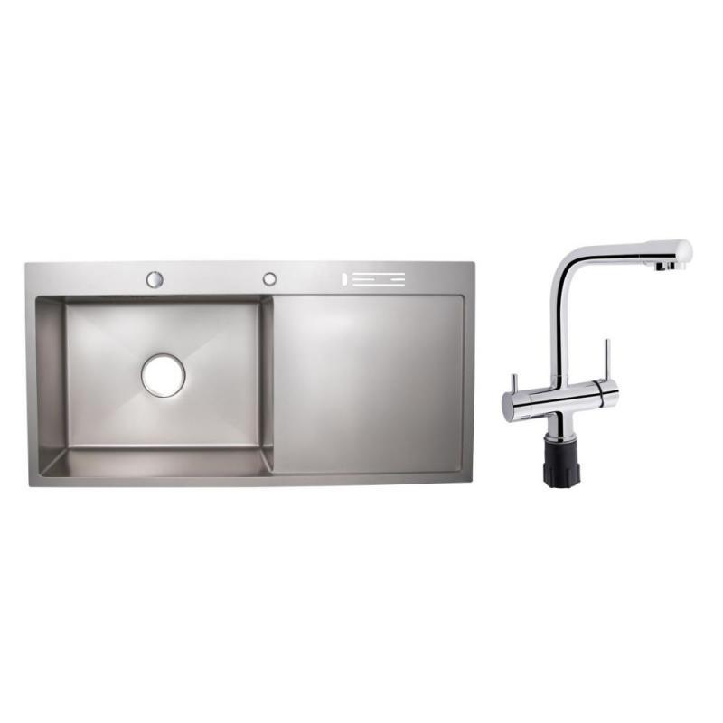 Набір для кухні Kuchyne 2 в 1 зі змішувачем для фільтрованої води (QTKUC92102FC + LIDZLH10050BBRU3010) хром, фото 1