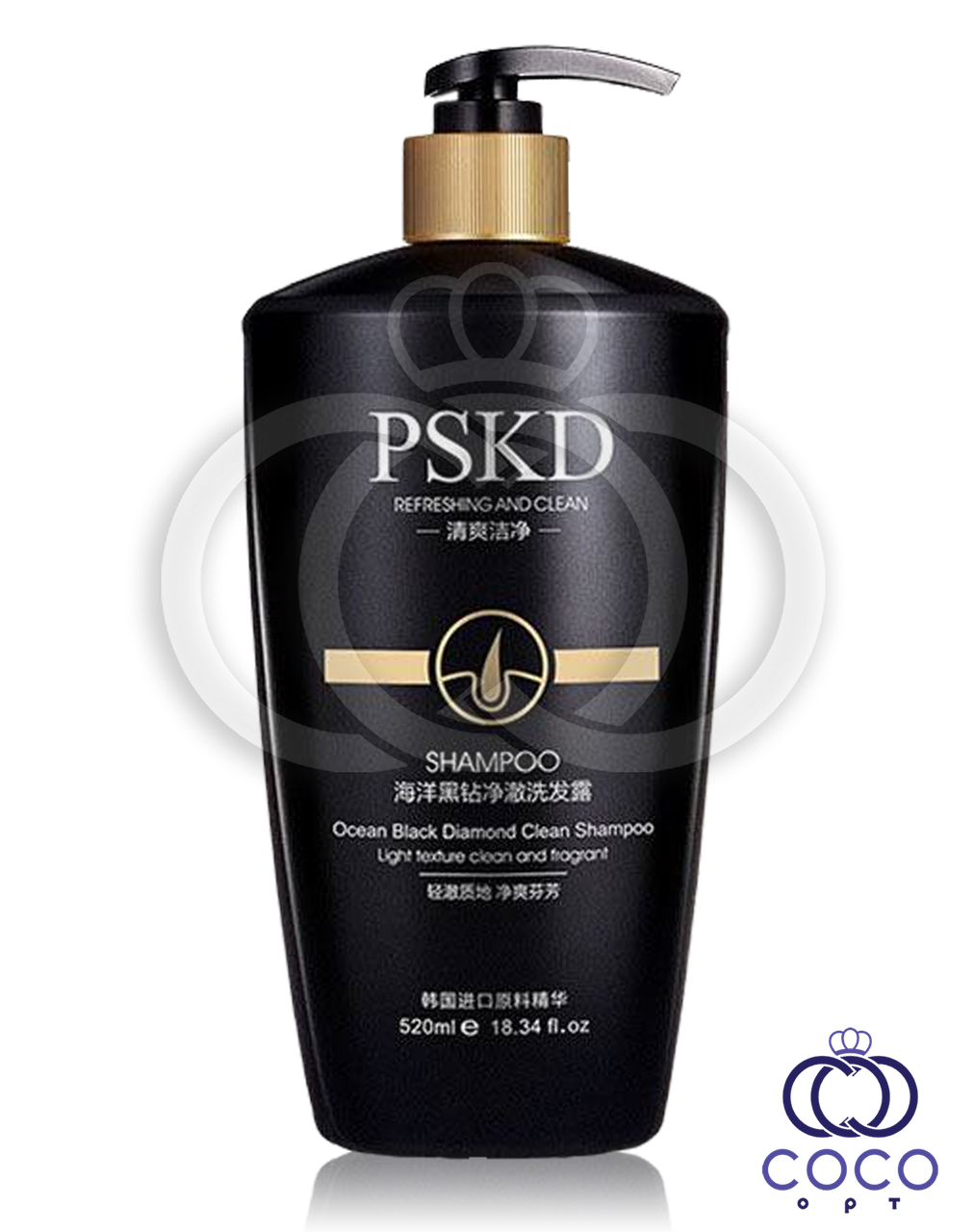 Шампунь для волосся з екстрактом морських водоростей PSKD Ocean Bllack Diamond Clean Shampoo 520 ml